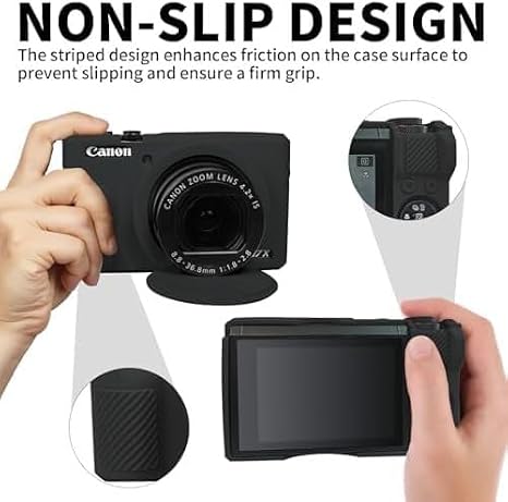 Easy Hood Case for Canon G7 X Mark III Camera,Silicone Cover,Classic Black