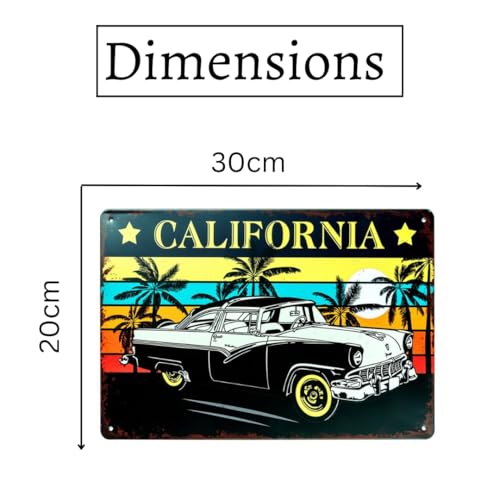 Image of Eazywagon Decorative Retro Metal Signs Wall Plate - 12x8 Inch (Forde California) | Weatherproof Vintage Metal Sign Plate for Cafe, Home, Bar, Garage | Decorative Wall Hanging Sign Board