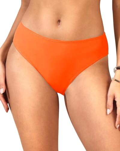 Image of Daci Women's Mid-Rise Full-Coverage Bikini Bottom | Mid-rise bikini bottom with full rear coverage in 82% nylon and 18% spandex for comfortable swimming and beachwear