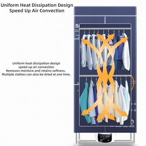 Droger, Intelligente Constante Temperatuur Sneldrogende Verwarmde Kleding, Touch Screen Energiebesparende Kleding Luchter Verwarmd voor Thuisgebruik, B - Image 3