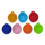 Parliky 7pcs Convenient Cat Food Can Lids Wear-Resistant Silicone Covers for Wet Food