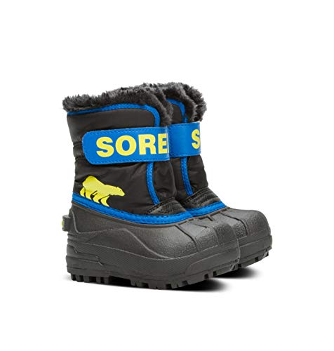 Sorel Snow Commander Waterproof, Stivali Invernali Unisex-Bimbi 0-24, Nero, 23 EU