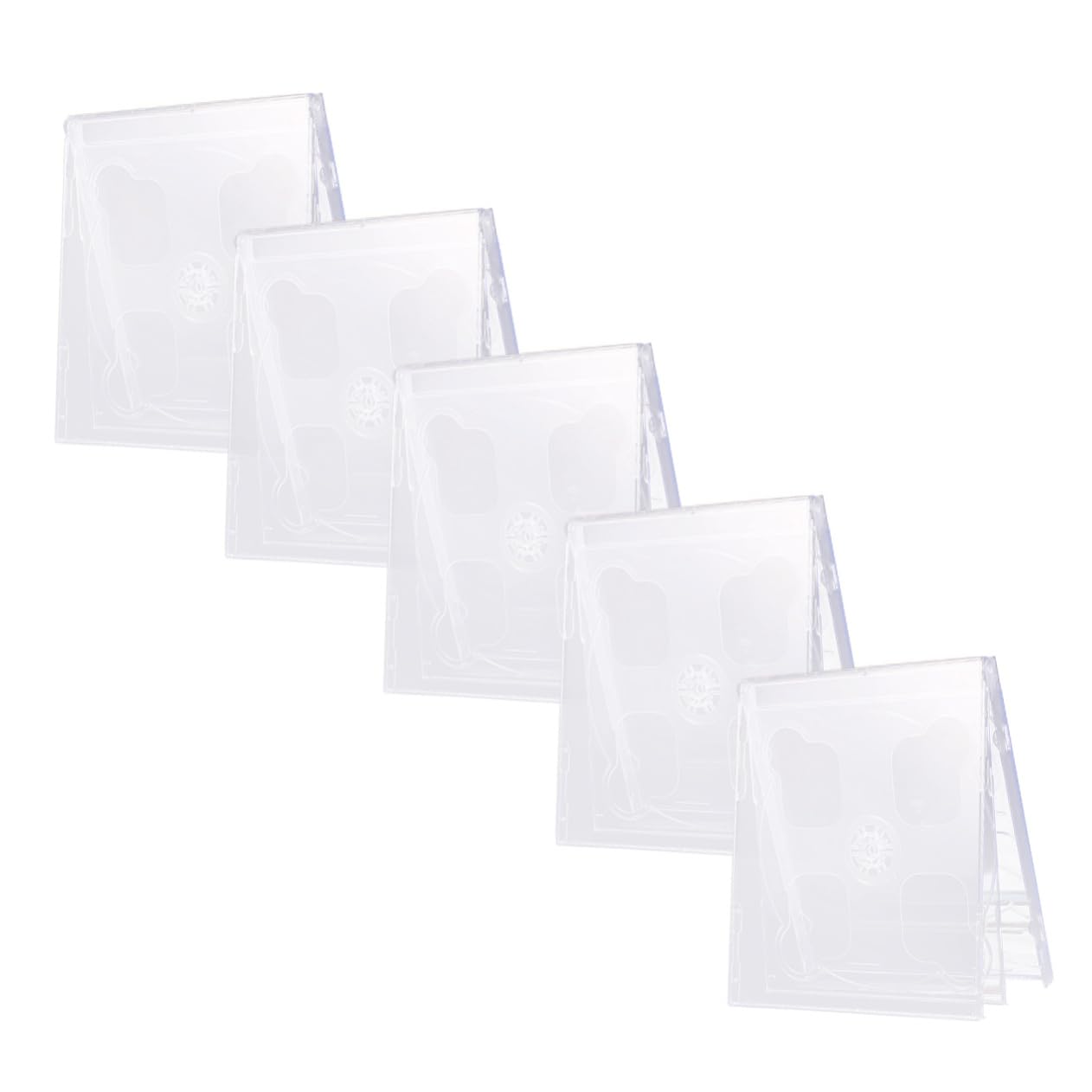 PRETYZOOM 5pcs Transparent CD Jewel Case Standard Dual CD Storage Holder DVD Package for Safe Transport and Artwork Display