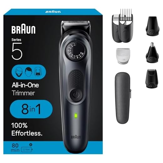 Braun All-in-One Style Kit Series 5 5471, 8-in-1 Trimmer for Men with Beard Trimmer, Body Trimmer for Manscaping, Hair Clippers & More, Ultra-Sharp Blade, 40 Length Settings, Waterproof