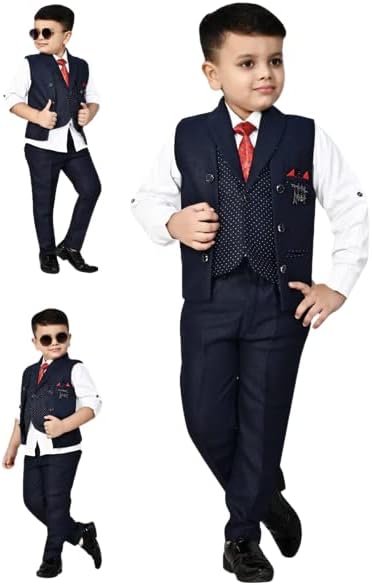 ZOLARIOBoys Clothing Set 3 Piece Dress for Boys, Set of Coat, Pant & Shirt, Ideal for Wedding and Birthday.
