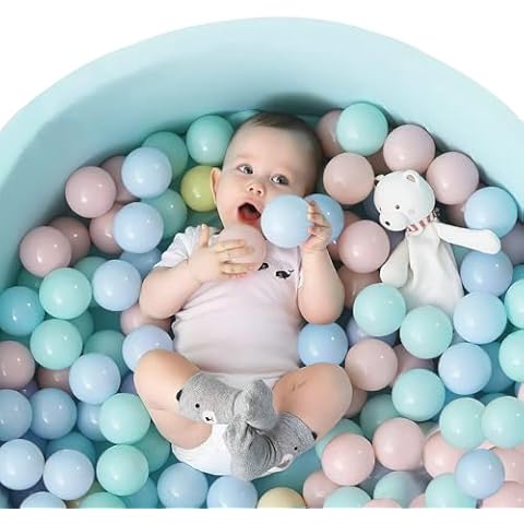 TRENDBOX Ball Pit Balls 100-4 Macaron Colors Pit Balls Non-Toxic Free BPA Soft Plastic Balls for Ball Pit Play Tent Baby Playhouse Pool Birthday Party Decoration (A-4 Macaron Colors) Cover