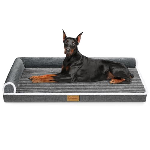 Patas Lague Orthopedic Jumbo Dog Bed Large Sized Dog 56''X40'', Waterproof Comfortable L Bolster...