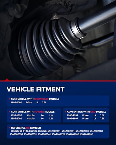 Image of KAX CV Axle Front Driver & Passenger Side for Toyota Corolla & Chevry Prizm