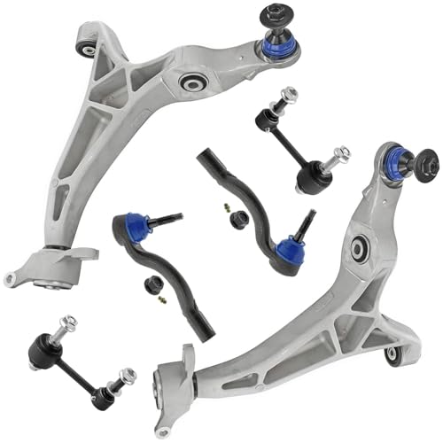Detroit Axle - Front Lower Control Arms + Sway Bars Tie Rods Suspension Kit Replacement for 2016-2022 Dodge Durango 2016-2021 Grand Cherokee 2022 Grand Cherokee WK - 6pc Set