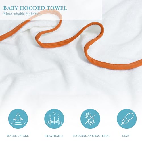 Image of Dolwis Baby Bath Hooded Towel - Organic Hooded Towel Toddler Bath Towel Neutral Infant Ultra Soft Baby Terry Hooded Animal Towels with Hood for Boy & Girl (Fox)