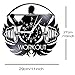 TIMEGLOW 12'' No Pain No Gain Gym Wall Clock 7 Kinds of LED Color, Fitness Workout Vinyl Wall Clock Night Light Weightlifting Men Inspirational Wall Watch Clock for Gym Fitness Studio Room Wall Decor