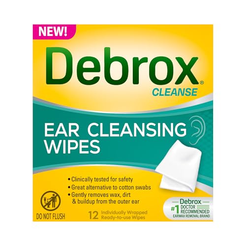 Debrox Ear Cleansing Wipes, 12 Individually Wrapped Ear Cleaner Wipes for Daily Use