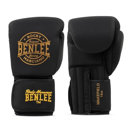 BENLEE Boxhandschuhe aus Leder Wakefield Black/Gold 14 oz