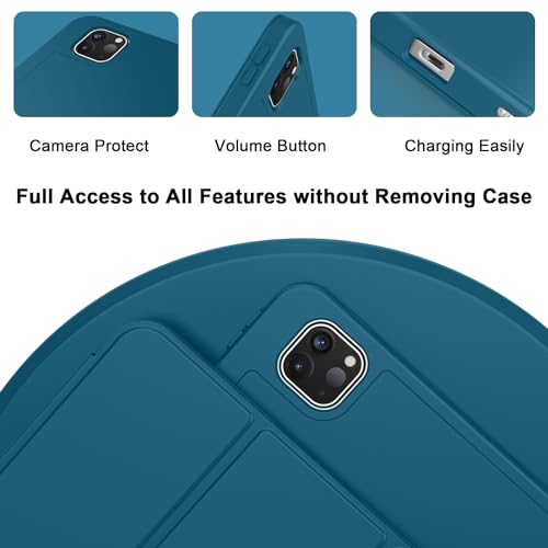 Image of ZryXal New iPad Pro 13 Inch Case (M5) 2025 / (M4) 2024 with Pencil Holder, Smart iPad Case [Support Pencil Pro and Pencil (USB-C)], Support Touch ID and Auto Wake /Sleep (Teal)