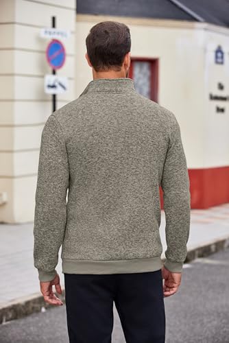 COOFANDY Men's Quarter Zip Pullover Casual Long Sleeve Sweater Slim Fit Sweater Mock Neck Polo Sweater4