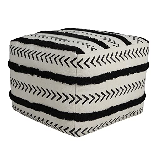 Trade AM Ox Bay White/Black Striped Pouf