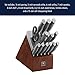 Henckels Modernist 14-pc Self-Sharpening Knife block set, Chef Knife, Paring Knife, Dark Brown, Stainless Steel, Walnut