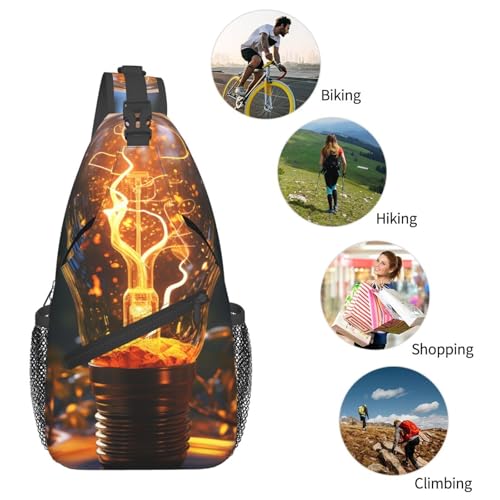 Mochila tipo sling para senderismo unisex negra miniatura 6