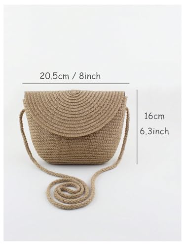 Milumia Women's Summer Beach Vacation Bag Straw Basket Purse Crossbody Shoulder Bags with Flap4