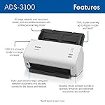 Brother ADS-3100 High-Speed Desktop Scanner | Compact with Scan Speeds of Up to 40ppm, White - Image 2