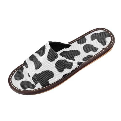 Women Men House Slippers Open Toes Travel Shoes Cow Print for Bathroom Pool Hotel Spa Beach3
