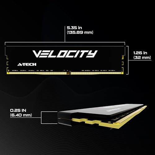 Image of A-Tech Velocity RAM 32GB DDR4 3200MHz (PC4-25600) XMP 2.0 UDIMM 1.2V Non-ECC DIMM 288-Pin Desktop Computer Gaming Memory - AV32G4D32X