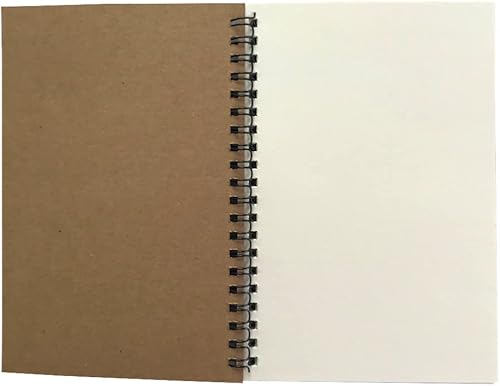 ZAYOIZY Cuaderno de bocetos de papel kraft sin forro, cuaderno de bocetos encuadernado en espiral, libro de bocetos en blanco para garabatear,