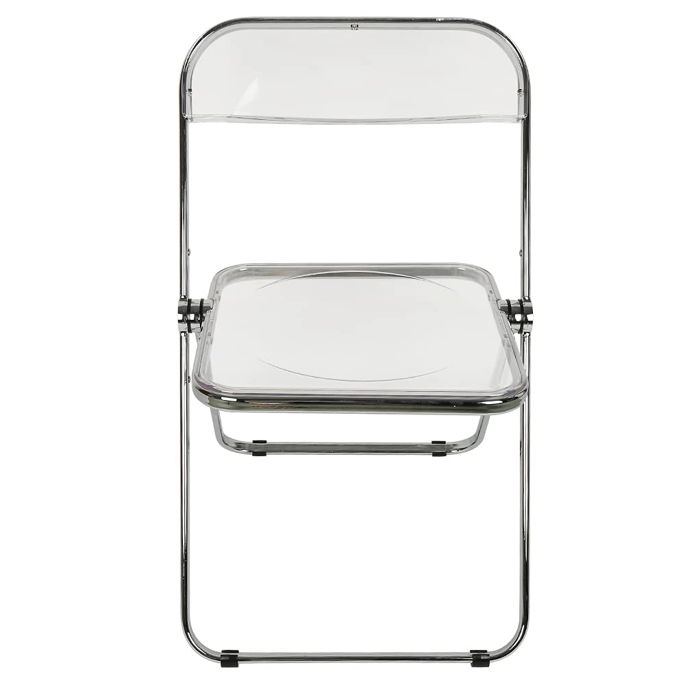 HUOLE Chaise Pliante Confortable en Cuir de Cuisine avec Coussin épais - Les chaises de Salle à Manger Pliantes conviennent à la Cuisine, l'intérieur, l'extérieur - 46*46*75 cm - Blanc - 1PC