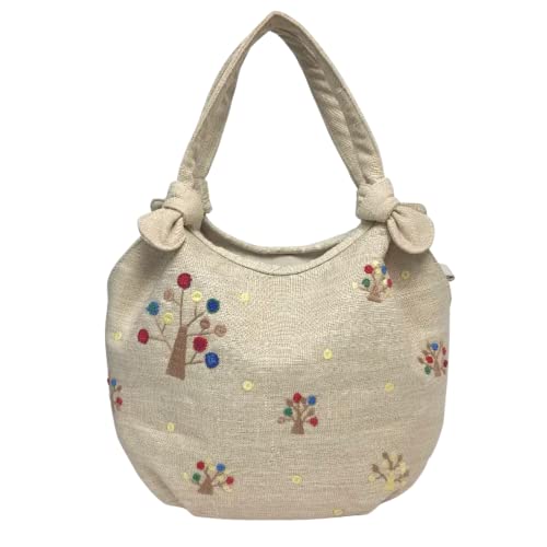 Bolso Bordado Vintage para Mujer Tote con Cierre miniatura 1