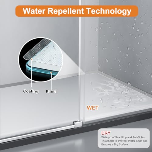 Avkenoedy 56-60 Inch W X 72 Inch H Frameless Sliding Shower Door thumb #2