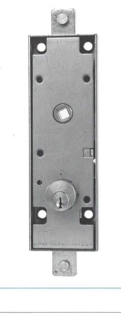 Serratura FASEM 124 per basculante a 2 CHIUSURE con leva interna cilindro tondo d. 25 x 15