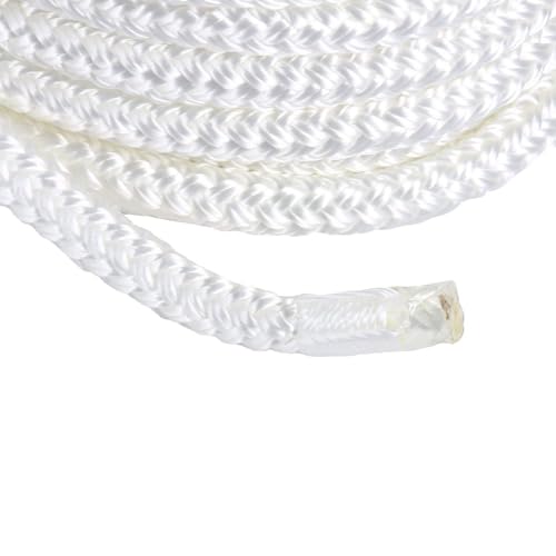BOOMSTART Festmacherleine aus doppelt geflochtenem Nylon, 16 mm (5/8') x 7,6 m (25 ft), 38 cm (15') Auge, Bruchlast 3.500 kg (7.700 lbs), Arbeitslast 700 kg (1.540 lbs) – Für Boote bis 13,7 m (45 ft)