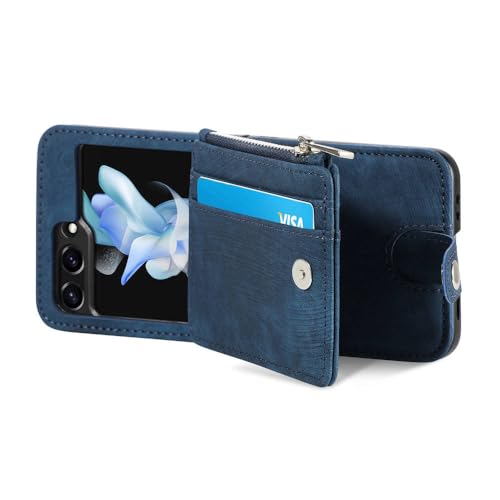 Étui de téléphone Samsung Galaxy Z Flip 5 4 3 bleu anti-choc et modulable - 5
