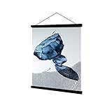 STANDNEE Magnetic Poster Hanger Frame, 12' Wooden Magnet Poster Hanger, Wall Hanging Scrolls/Canvas...