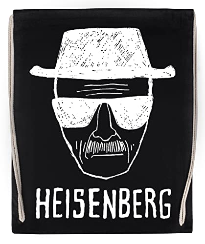 Breaking Bad Heisenberg Drawing Negro Deporte Bolsa el Gimnasio Duradera Respetuosa con el medio ambiente Drawstring Gym Bag