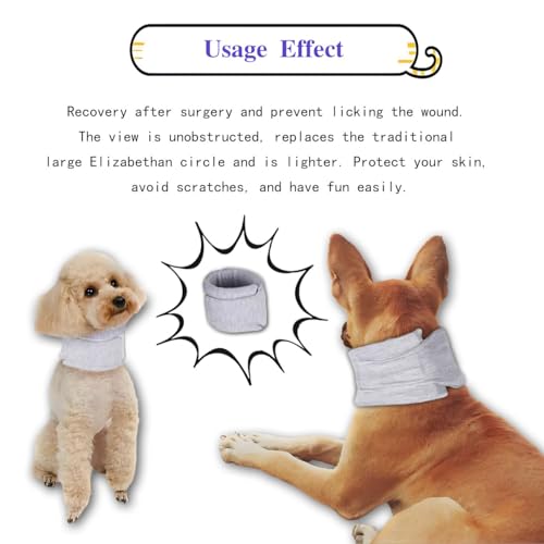 Image of Cat Cone Collar for Pet with Spinal IVDD Issues After Surgery Recovery, Adjustable Cat Neck Brace Elizabethan Collar, Neck Cervical Cone to Stop Licking for Small Medium Dog Puppy Kitten (Grey, S)
