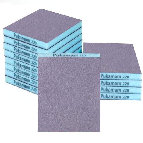 12 Pack Sanding Sponge Washable and Reusable Sanding Blocks 220 Grit Wet Dry Sand Paper for Wood Drywall Metal Furniture