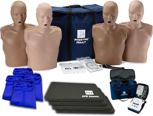 CPR Savers Training Adult 4 Pack, with 4 Professional Adult Diversity Manikins, 4 Ultra Trainers, Vests and Knee Pads