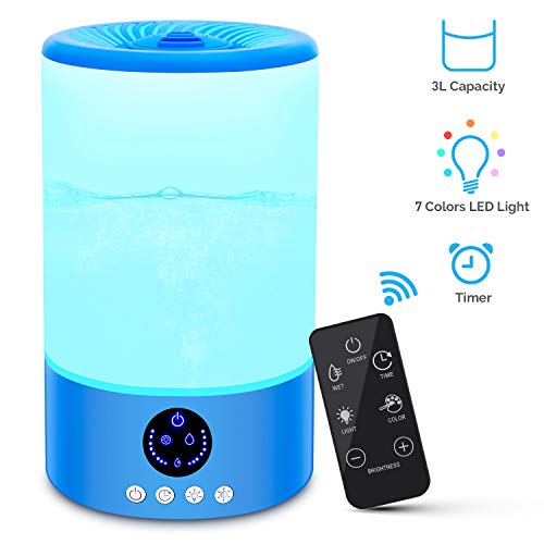 TOCOOL Cool Mist Humidifier, Quiet Humidifiers for Bedroom Babies, 3L Large Humidifier Top