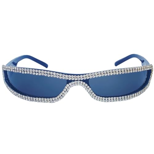 Image of Small Square Sunglasses for Women,Cute Fashion Wrap Around Sunglasses,Trendy Y2k Sunglasses Vintage Narrow Shades