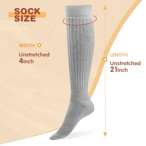 Image of Buauty Slouch Socks for Women, Soft Extra Long Chunky Scrunch Knee High Sock Winter Knit Slouchy Socks Leg Warmmers