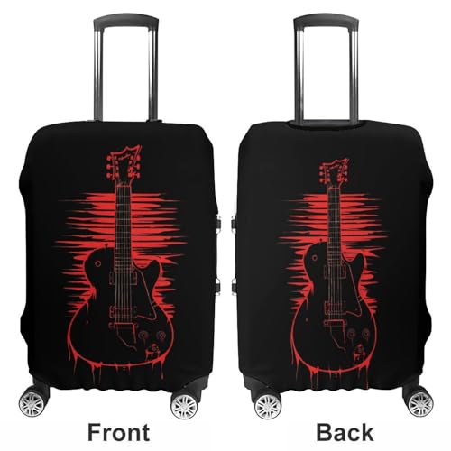 Guitar Funny Luggage Cover Suitcase Protector Washable Travel Baggage Covers Fit 19-32 Inch3
