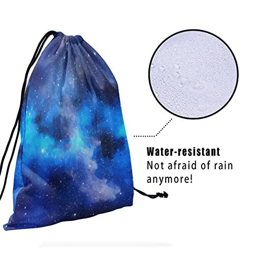 Image of Navy Galaxy Grip Bag - Blue Stars Gymnastics Grip Bag Cute Nebula Star Gym Drawstring Storage Bags