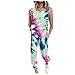 Tuta da donna Estate Palestra Set 2 Pezzi Casaul Top Pantaloni Lunghi Jogger Set Donne Girocollo Tie-Dye Casual Senza Maniche Gilet Sportivo Vendita Delle Signore Tuta Abiti 1449