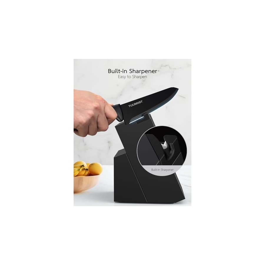 Knife-Set-TUUMIIST-20PCS-Kitchen-Knife-Sets-with-Block-and-Sharpener-Kitchen-Utensils-Set-Removable-Utensil-Holder-Black-Precision-Cutting-Effortless-Sharpening-Convenient-Organization Knife Set, TUUMIIST 20PCS Kitchen Knife Sets with Block and Sharpener, Kitchen Utensils Set, Removable Utensil Holder (Black)-Precision Cutting, Effortless Sharpening, Convenient Organization