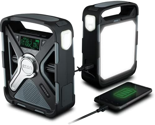 Eton - Sidekick, Ultimate Camping AM/FM/NOAA Radio with S.A.M.E Technology, Solar Powered, Battery Powered, Bluetooth, Rechargeable, LED Flashlight, Phone Charger, Commitment to Preparedness