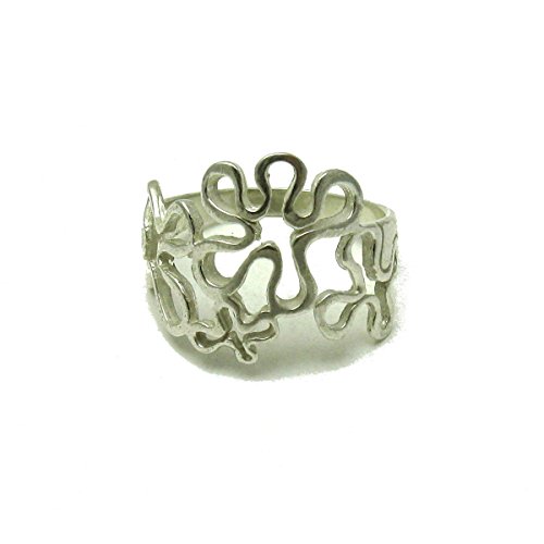 Bague florale en argent massif 925 : un bijou hypoallergénique qui ne verdit pas