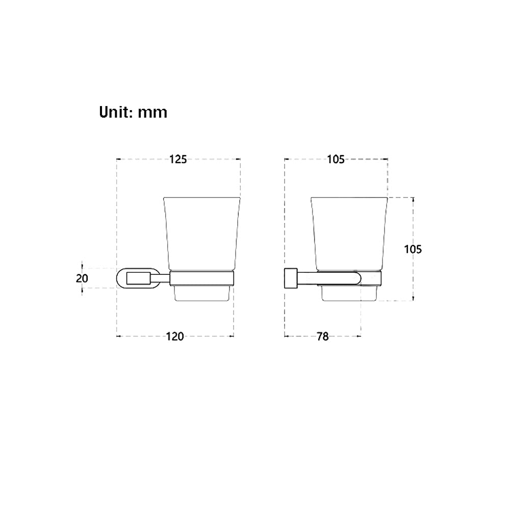 1 Vaso Cerámico Portacepillos de Dientes for Pared Baño