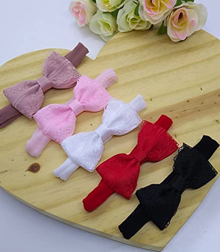 Kit 5 Faixas para Cabelo Laço Renda Luxo Bebê Meninas La037
