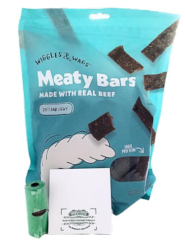 Barras de carne de res real Wiggles & Wags para paseos limpios con perros 3
